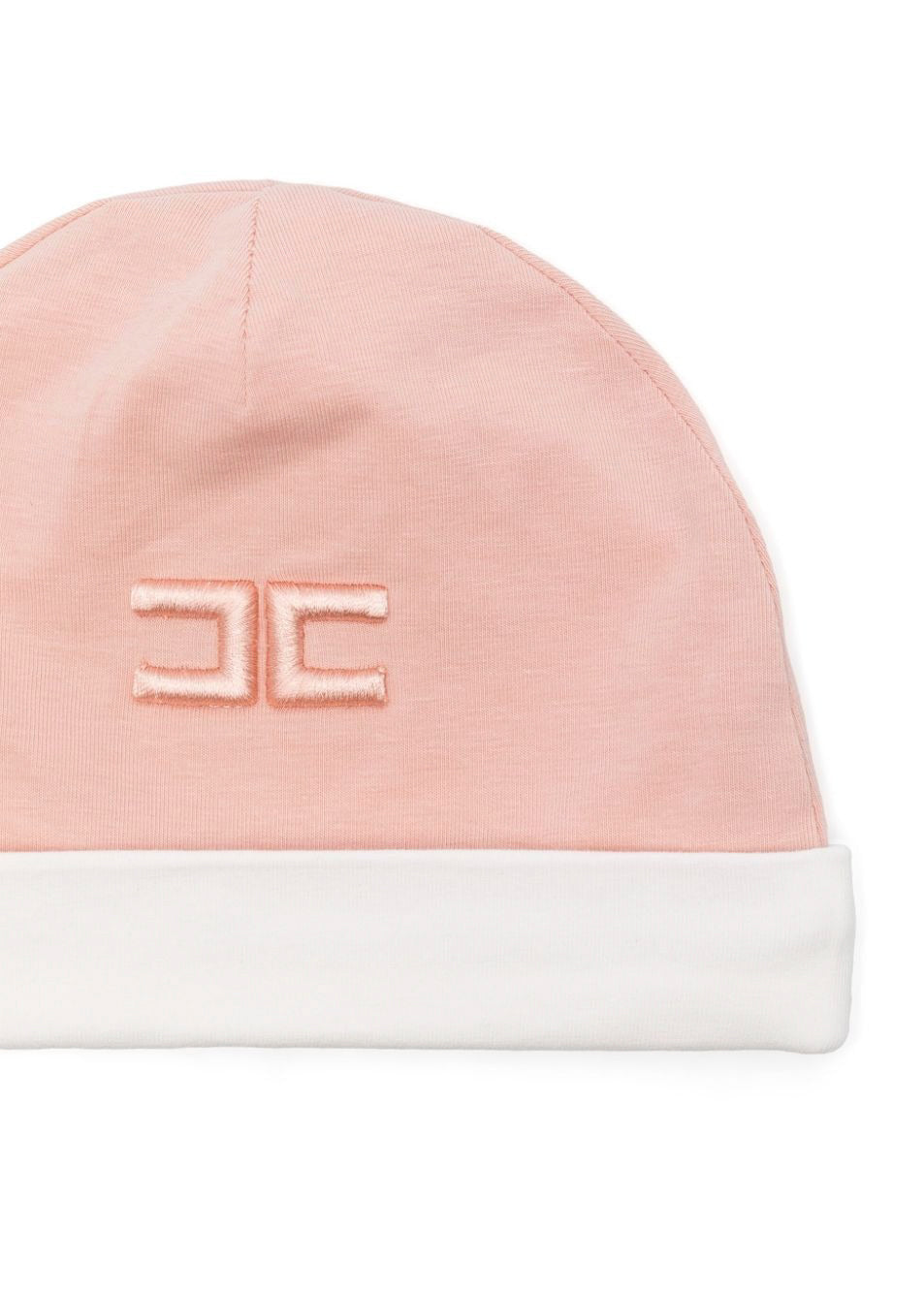 Elisabetta Franchi La Mia Bambina Cappello Desert Rose/Avorio con Logo per Neonate (dettaglio)