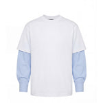 I'M Brian Kids T-Shirt Bianco con Maniche Camicia Blu per Bambini