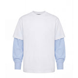 I'M Brian Kids T-Shirt Bianco con Maniche Camicia Blu per Bambini
