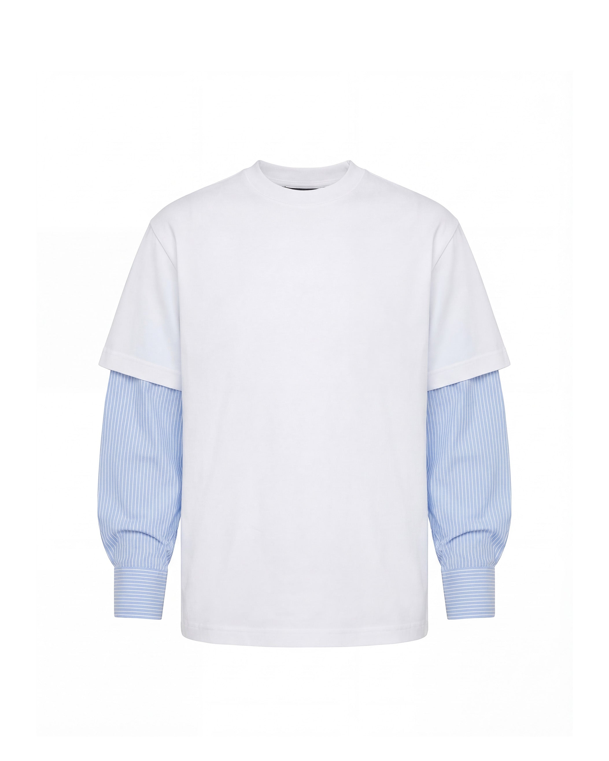I'M Brian Kids T-Shirt Bianco con Maniche Camicia Blu per Bambini