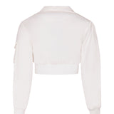 Pinko Kids Bomber Bianco in Raso con Logo