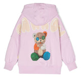 Barrow Kids Felpa con Cappuccio Rosa con Stampa Logo e Pupazzo retro
