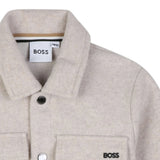 BOSS Kids Giacca Camicia Beige con Tasche e Logo per Neonati