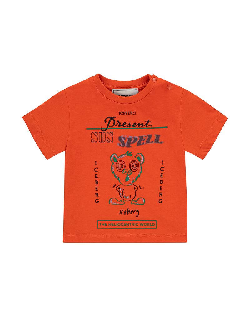 Iceberg Kids T-Shirt Zucca con Stampa per Neonati