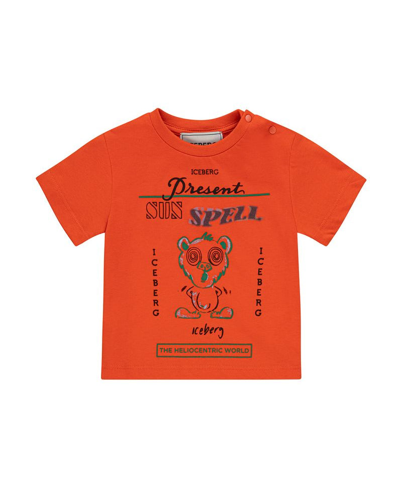 Iceberg Kids T-Shirt Zucca con Stampa per Neonati
