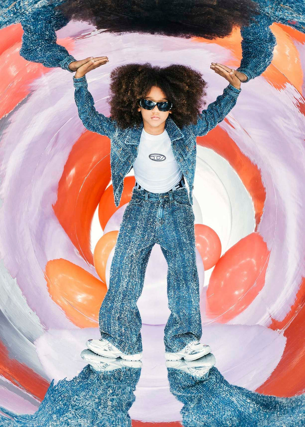 Diesel Kids Pantaloni Bouclé - D-Argjx Denim per Bambine