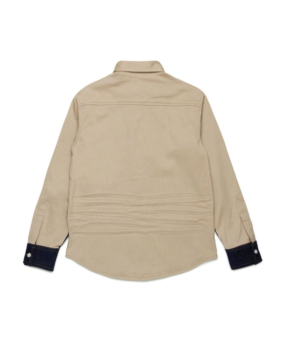 Dsquared2 Kids Camicia Beige in Gabardina per Bambini (retro)