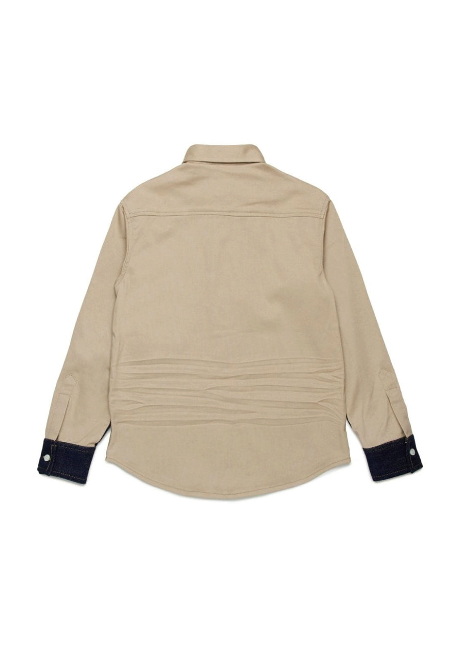 Dsquared2 Kids Camicia Beige in Gabardina per Bambini (retro)