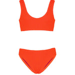 EffeK Costume Bikini a Fascia Corallo Fluo per Bambine