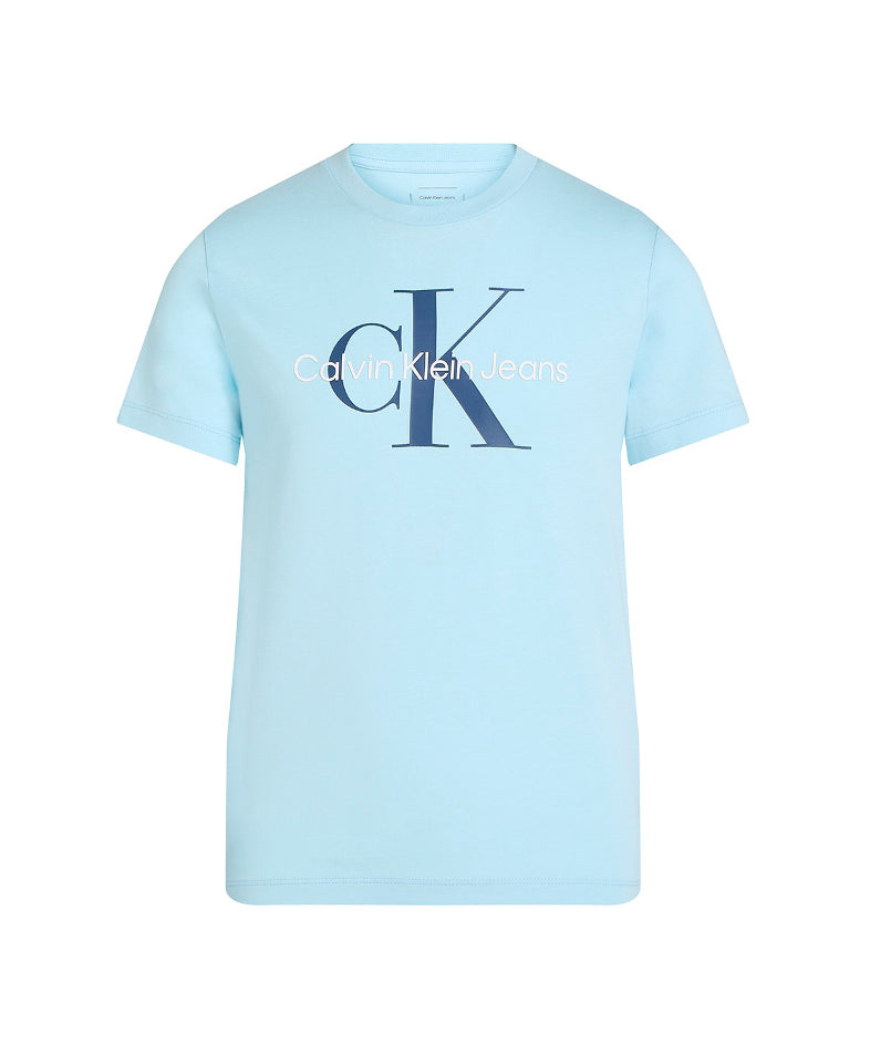 Calvin Klein Kids T-shirt Celeste con Stampa per Bambini
