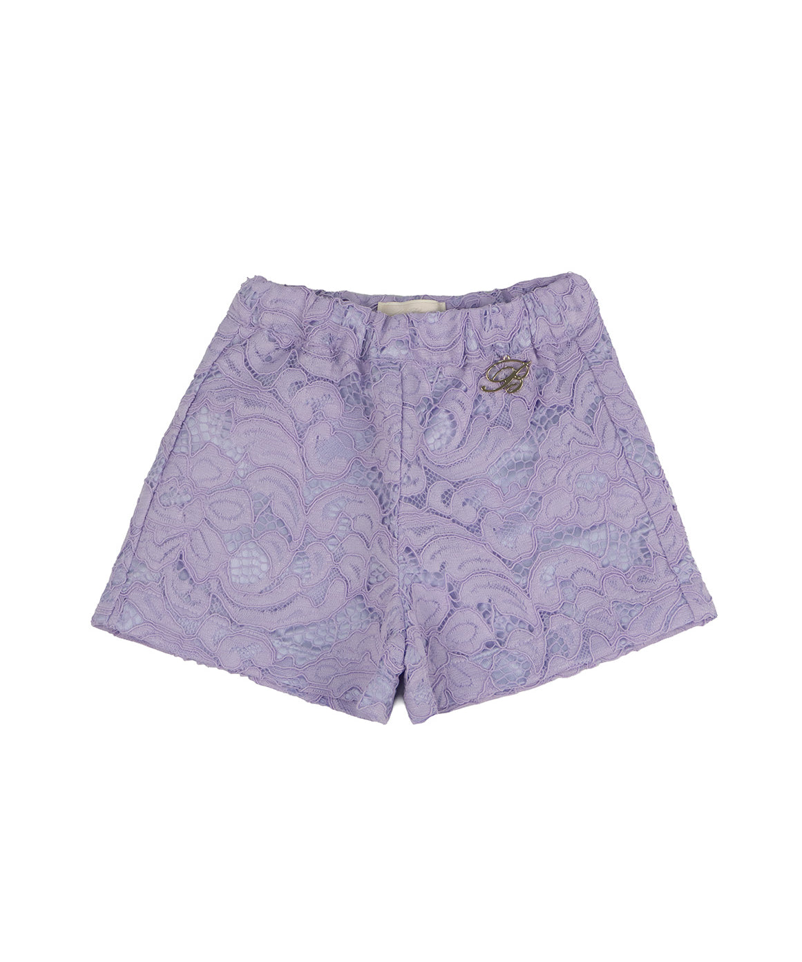 Blumarine Kids Bermuda Lilla Chiaro con Effetto Pizzo Floreale per Neonate