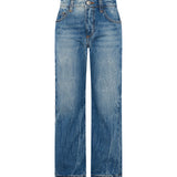 John Richmond Kids Jeans Blu a Gamba Larga con Scritta RICH sul Retro per Bambine