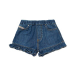 Diesel Kids Short di Jeans per Neonate frontale