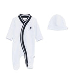 Boss Kids Tutina Celeste + Cappello in Cotone per Neonati