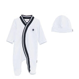 Boss Kids Tutina Celeste + Cappello in Cotone per Neonati