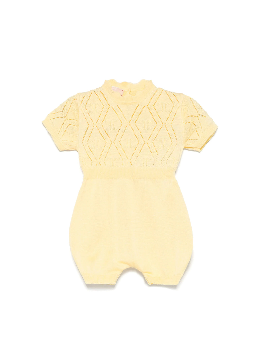 Elisabetta Franchi My Little Girl Romper Lemon Pointelle for Newborns