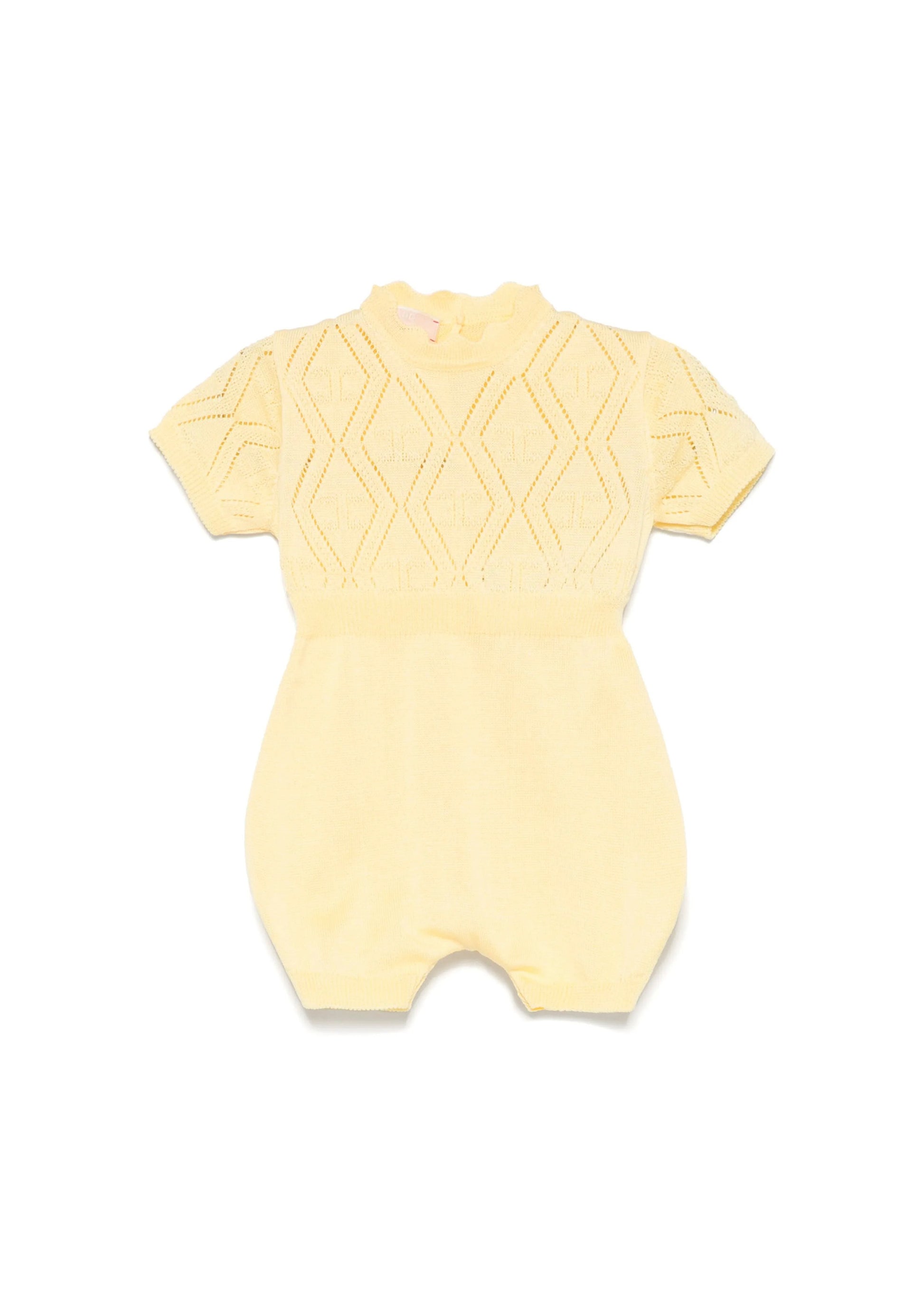 Elisabetta Franchi My Little Girl Romper Lemon Pointelle for Newborns