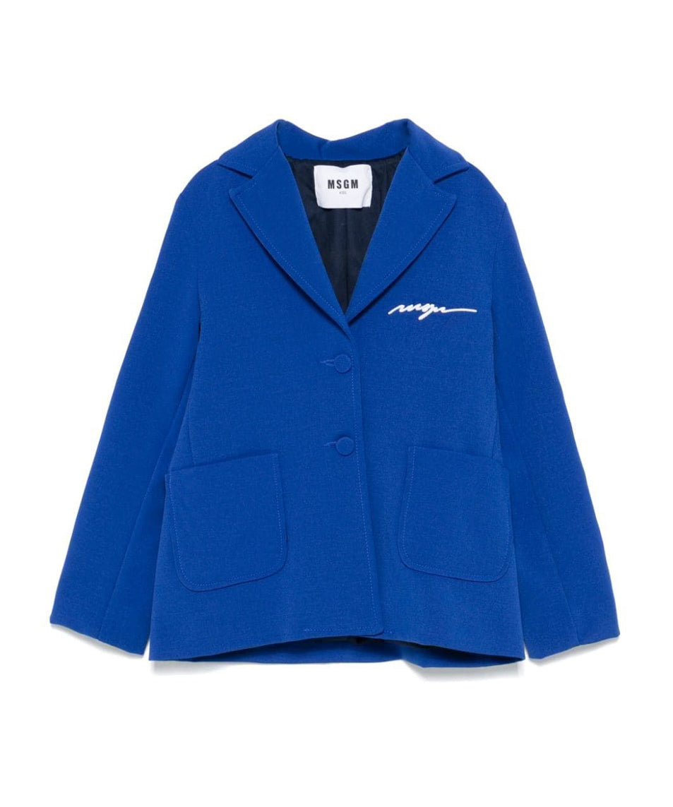 MSGM Kids Giacca Blazer Blu Royal per Bambine