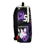 Sprayground Kids Zaino Unisex Think On It Nero e Viola con Stampa Tigre, Shark Mouth e Graffiti