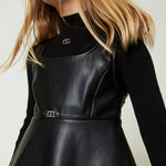 Twinset Kids Abito Nero con Fibbia Oval T per Bambine