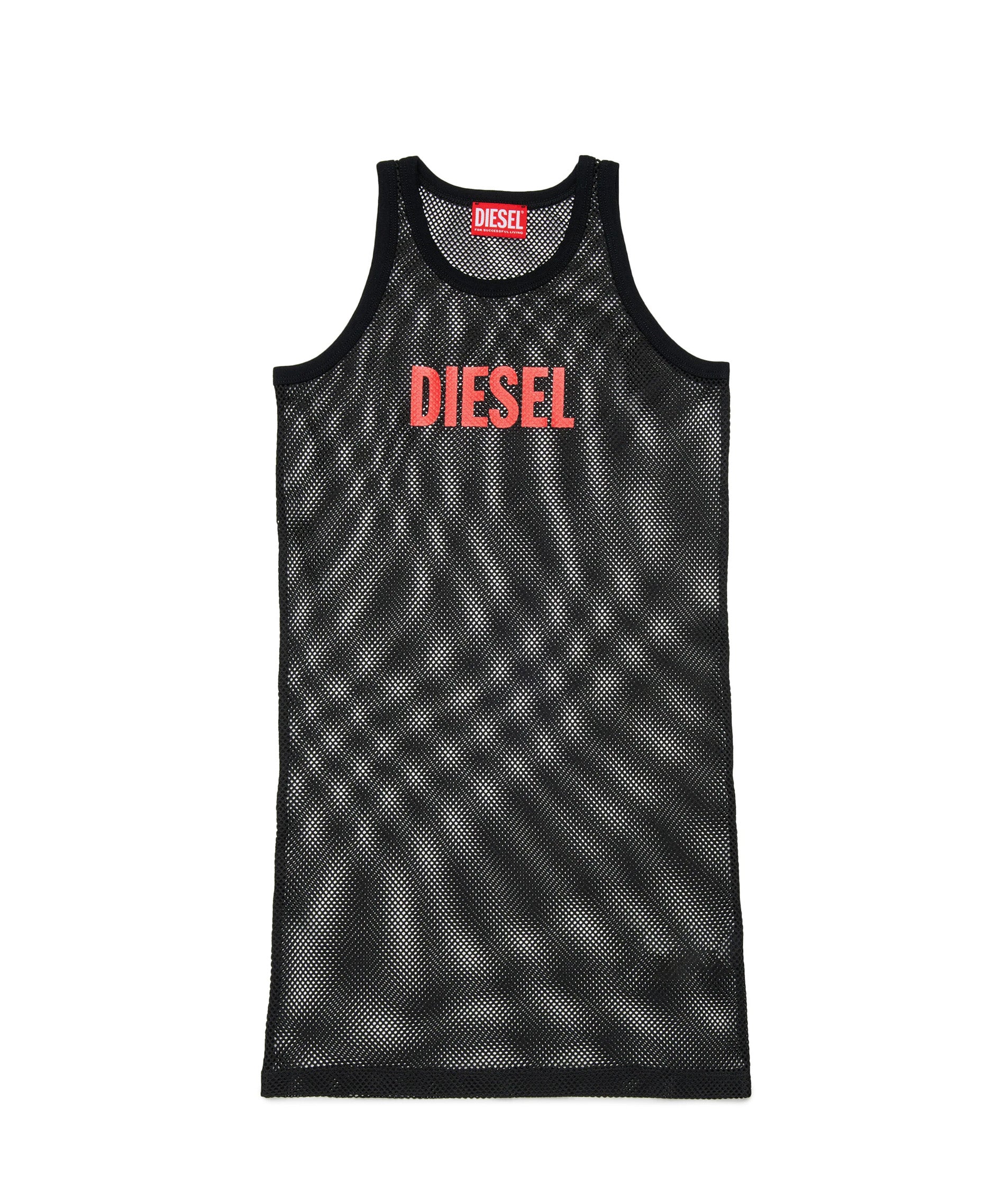 Diesel Kids Copricostume in Mesh Cover-up Nero con Stampa logo 
