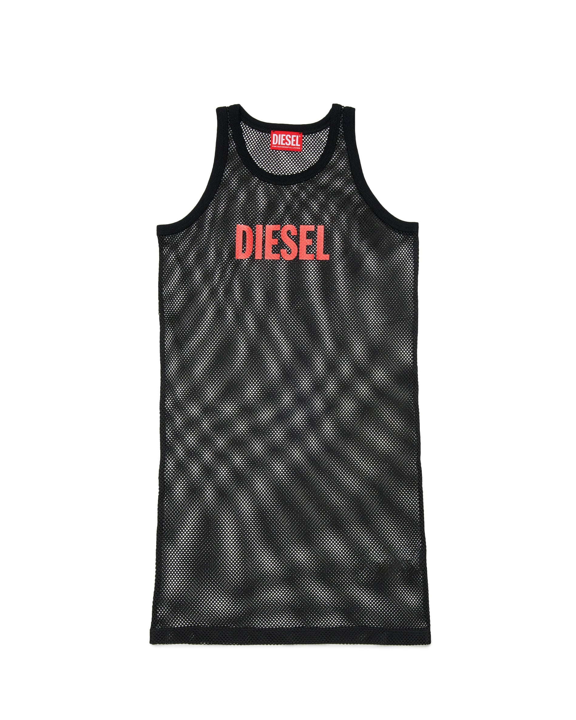 Diesel Kids Copricostume in Mesh Cover-up Nero con Stampa logo 