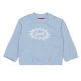 Diesel Kids Felpa Azzurro Polvere con Stampa per Neonati