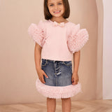 Angel's Face Kids Top Rosa Cipria con Tulle per Bambine