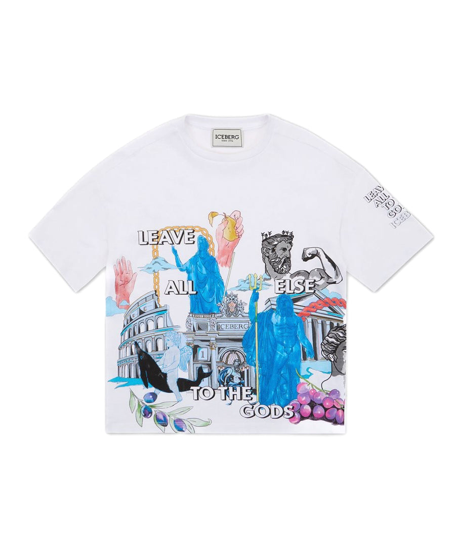 Iceberg Kids T-Shirt Bianca con Stampa per Bambini