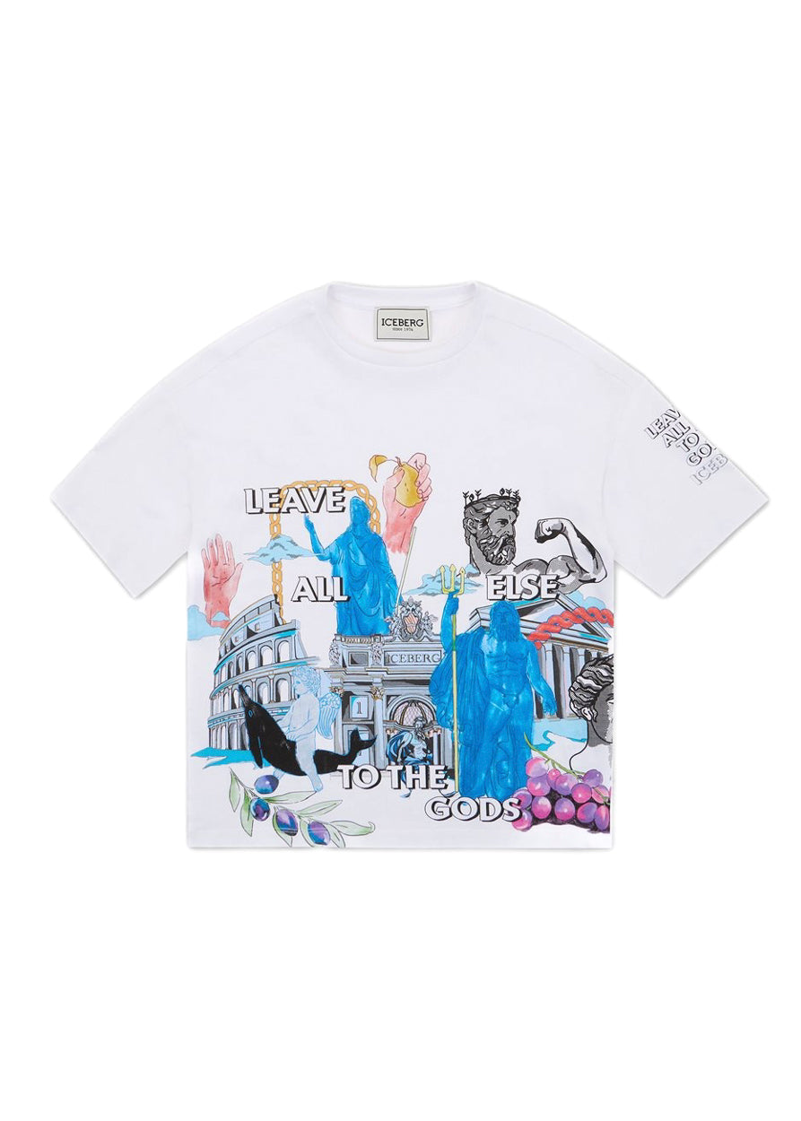 Iceberg Kids T-Shirt Bianca con Stampa per Bambini
