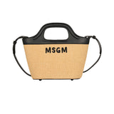 MSGM Kids Borsa Natural con Logo per Bambine