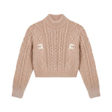Elisabetta Franchi La Mia Bambina Maglioncino Rosa Cipria con Logo a Contrasto per Neonate