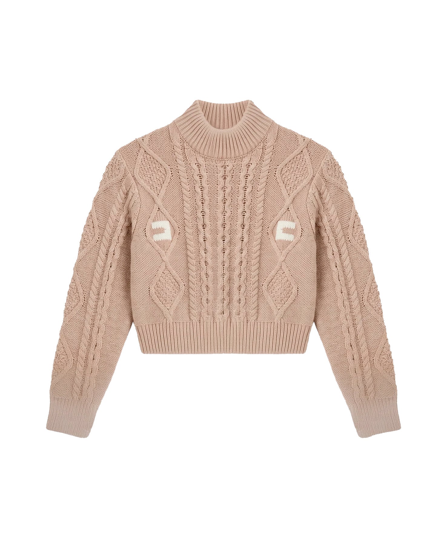 Elisabetta Franchi La Mia Bambina Maglioncino Rosa Cipria con Logo a Contrasto per Neonate