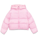 Moschino Kids Giubbino Rosa con Intarso Logo per Bambine