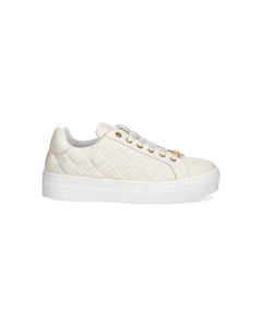 Elisabetta Franchi La Mia Bambina Sneakers Panna con Logo Geometrico per Bambine