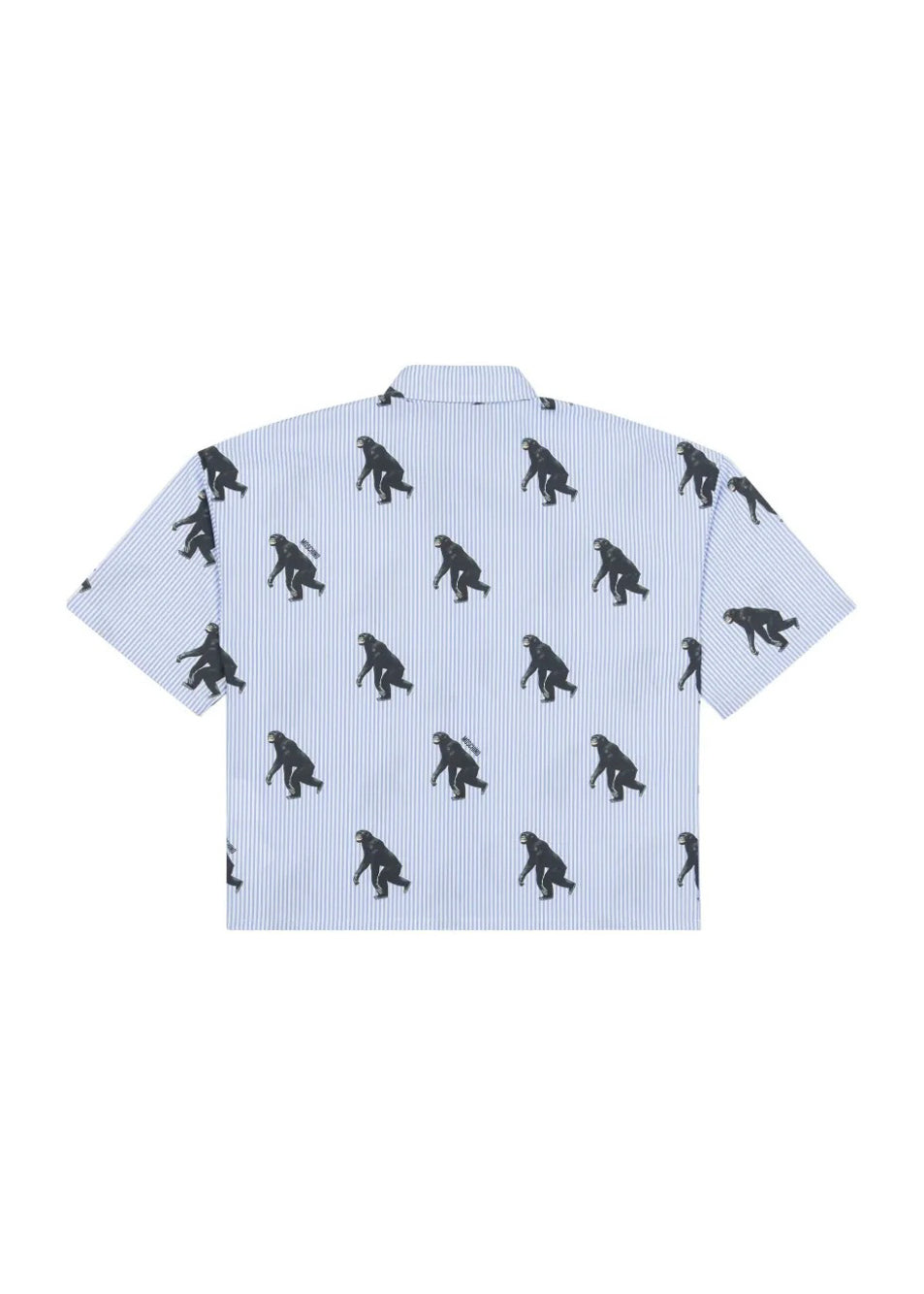 Moschino Kids Camicia a Righe con Stampa Monkey per Bambini