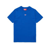 Diesel Kids T-shirt Bluette con Patch Oval D