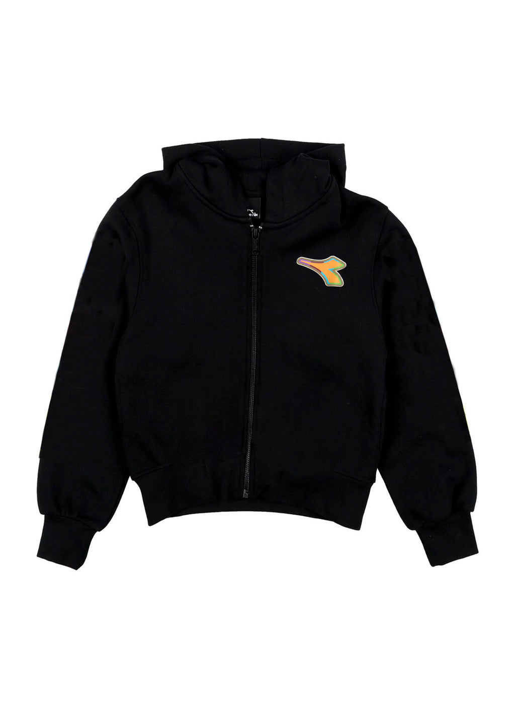 Diadora Kids Felpa Nera con Stampa Logo per Bambini