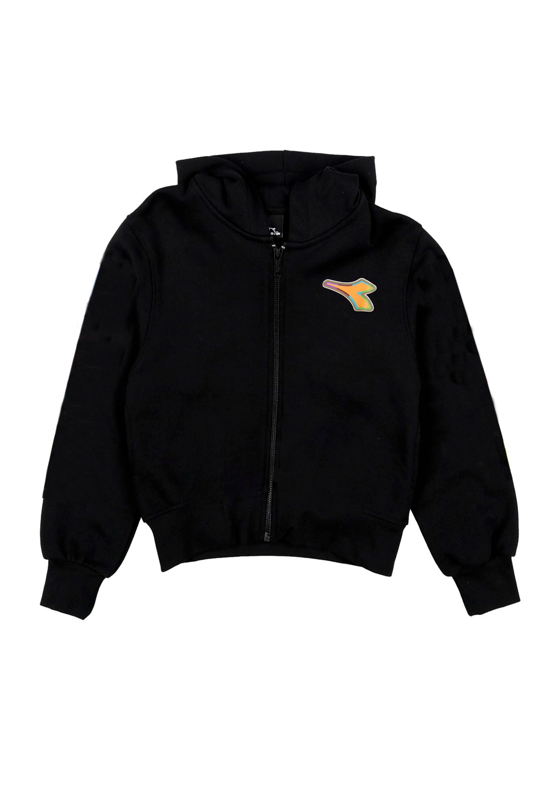 Diadora Kids Felpa Nera con Stampa Logo per Bambini