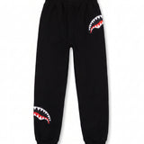 Sprayground Kids Pantalone di Tuta Baggy Fit Nero con Toppe Logo Unisex
