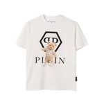 Philipp Plein Kids T-Shirt Bianco con Stampa per Bambino