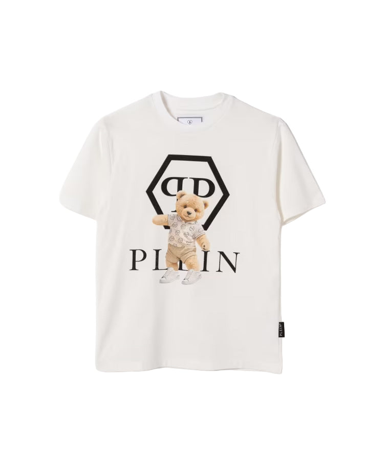 Philipp Plein Kids T-Shirt Bianco con Stampa per Bambino