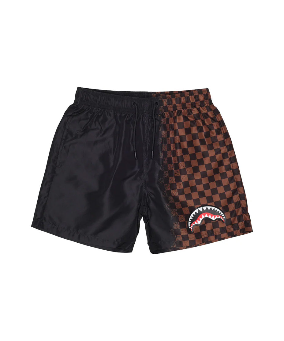 Sprayground Kids Costume Nero e Marrone a Quadri con Logo per Bambini