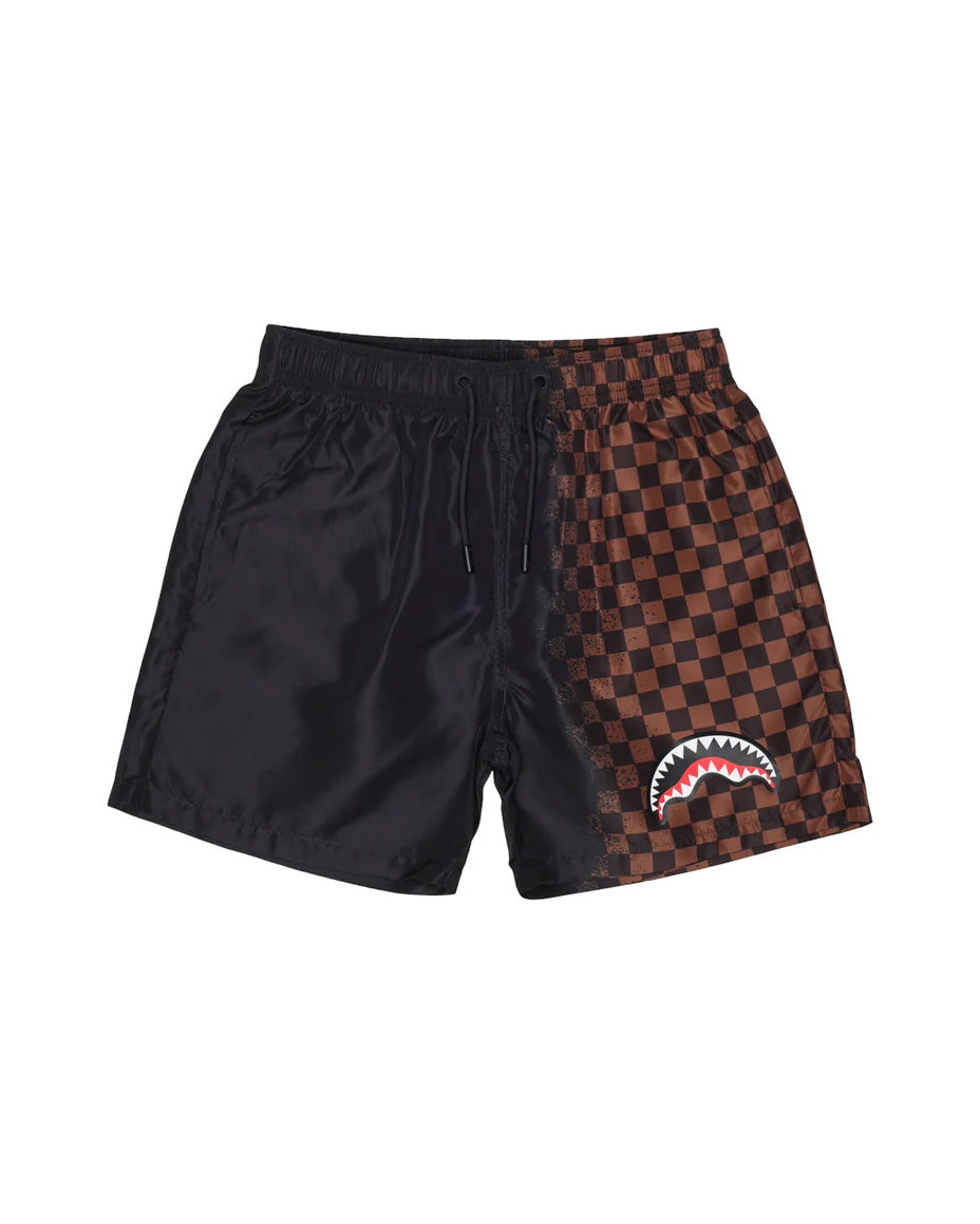 Sprayground Kids Costume Nero e Marrone a Quadri con Logo per Bambini