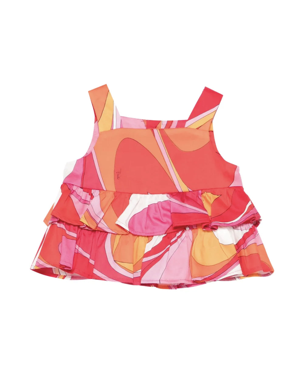 Emilio Pucci Kids Top Multicolor con Bottoni per Neonate