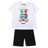 Barrow Kids Completo Off-White e Nero con Stampa Multicolor per Neonati