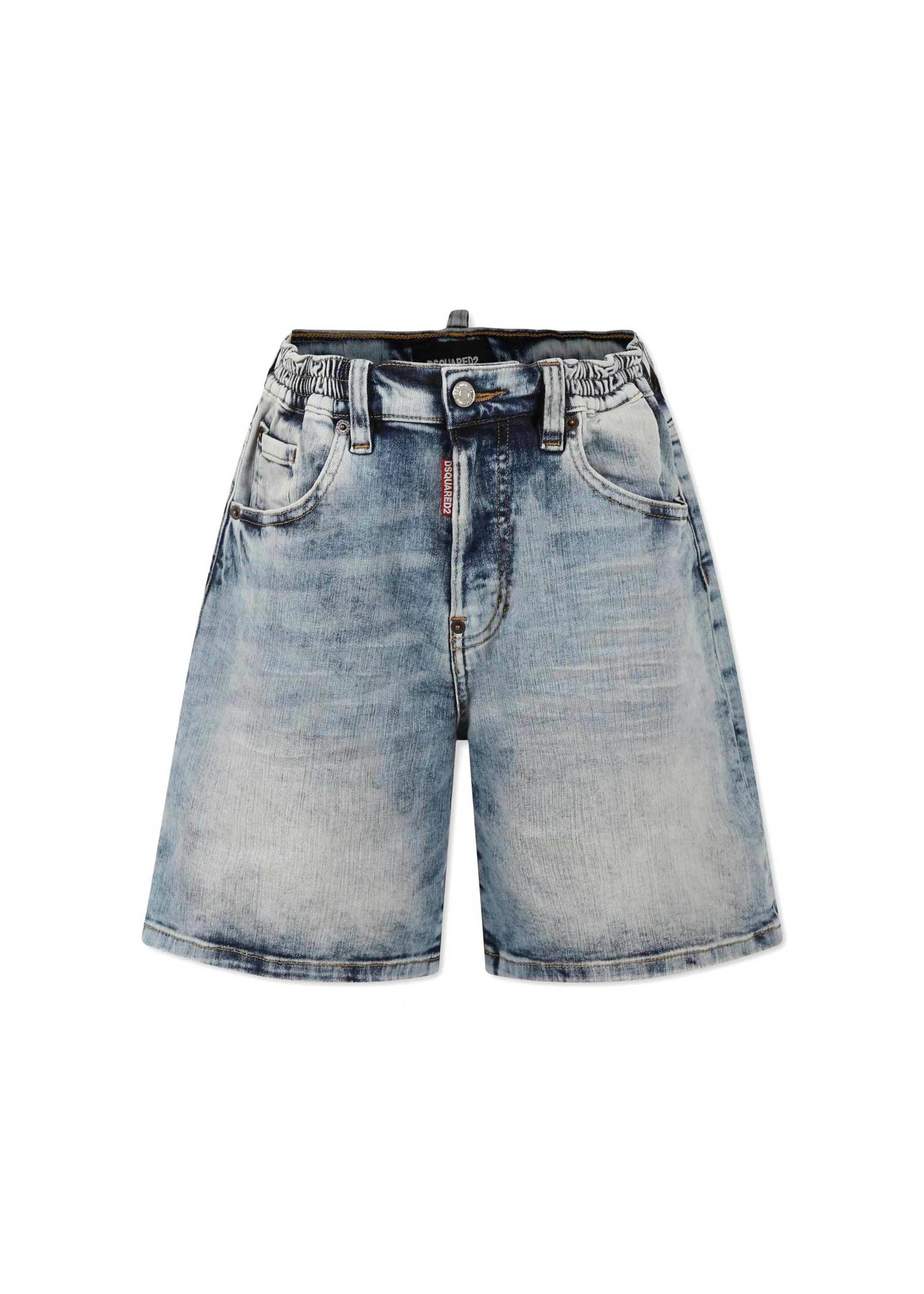 Dsquared2 Kids Bermuda Denim Sfumato per Bambini