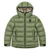 Blauer Kids Piumino con Cappuccio Verde Salvia per Bambini