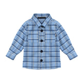 Alessandrini Kids Camicia Celeste e Design a Quadri per Neonati