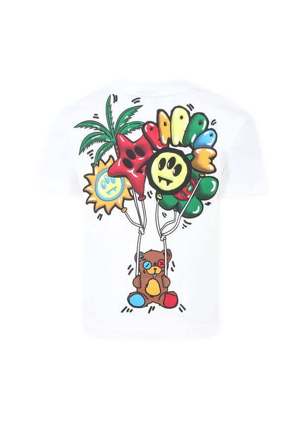 Barrow Kids T-shirt Bianca con Stampa Retro per Bambine